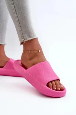 Hot Damskie Lekkie Piankowe Klapki Na Grubej Podeszwie Różowe Querceria Damskie Klapki Basenowe|Klapki Na Platformie