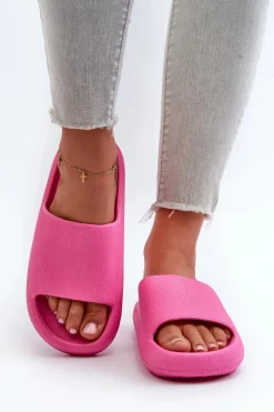 Hot Damskie Lekkie Piankowe Klapki Na Grubej Podeszwie Różowe Querceria Damskie Klapki Basenowe|Klapki Na Platformie