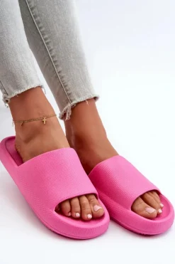Hot Damskie Lekkie Piankowe Klapki Na Grubej Podeszwie Różowe Querceria Damskie Klapki Basenowe|Klapki Na Platformie