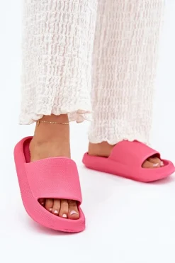 Hot Damskie Lekkie Piankowe Klapki Na Grubej Podeszwie Fuksja Querceria Damskie Klapki Basenowe|Klapki Na Platformie