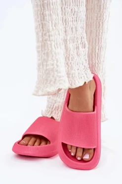 Hot Damskie Lekkie Piankowe Klapki Na Grubej Podeszwie Fuksja Querceria Damskie Klapki Basenowe|Klapki Na Platformie