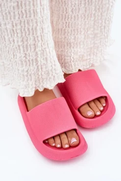 Hot Damskie Lekkie Piankowe Klapki Na Grubej Podeszwie Fuksja Querceria Damskie Klapki Basenowe|Klapki Na Platformie