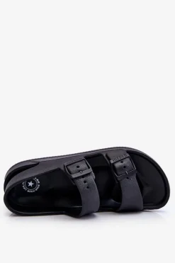 New Big Star Shoes Damskie Lekkie Sandały Big Star LL274745 Czarne Czarny