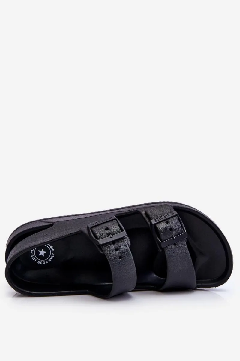 New Big Star Shoes Damskie Lekkie Sandały Big Star LL274745 Czarne Czarny