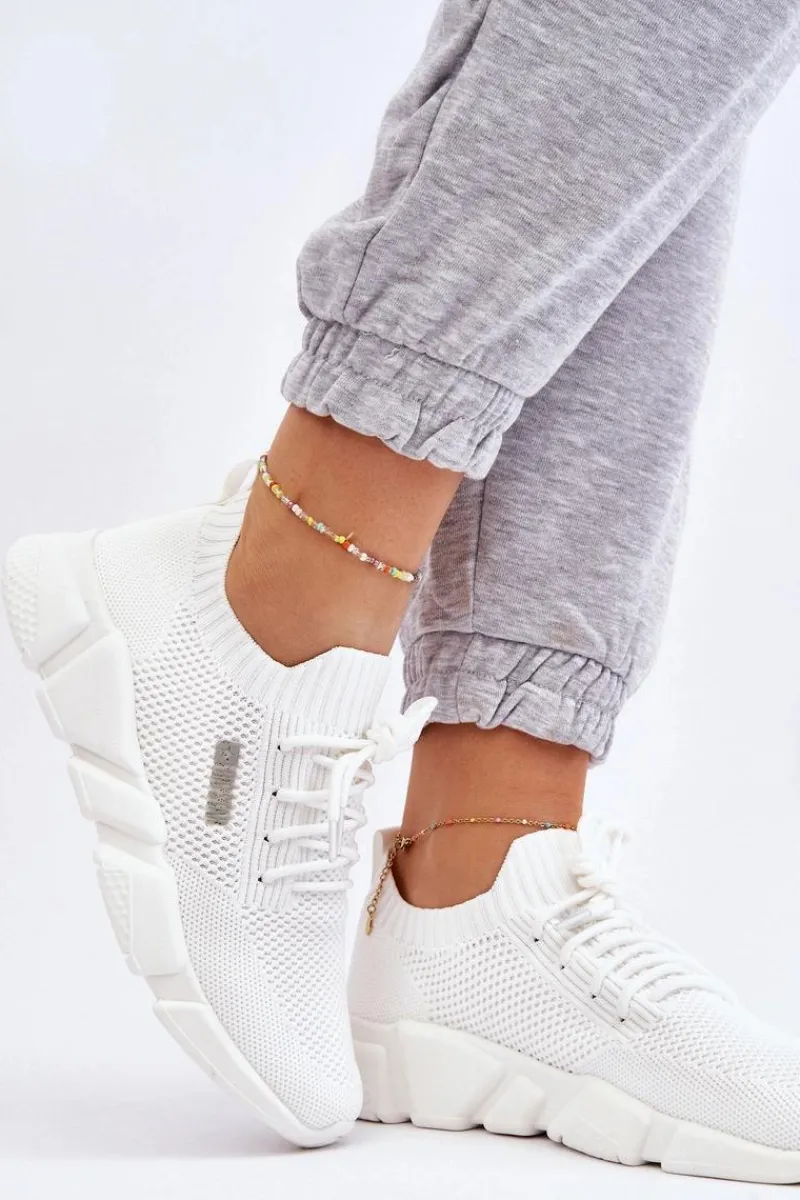 New Big Star Shoes Damskie Lekkie Sneakersy Memory Foam System Big Star JJ274268 Białe