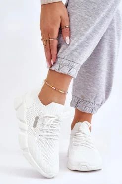 New Big Star Shoes Damskie Lekkie Sneakersy Memory Foam System Big Star JJ274268 Białe