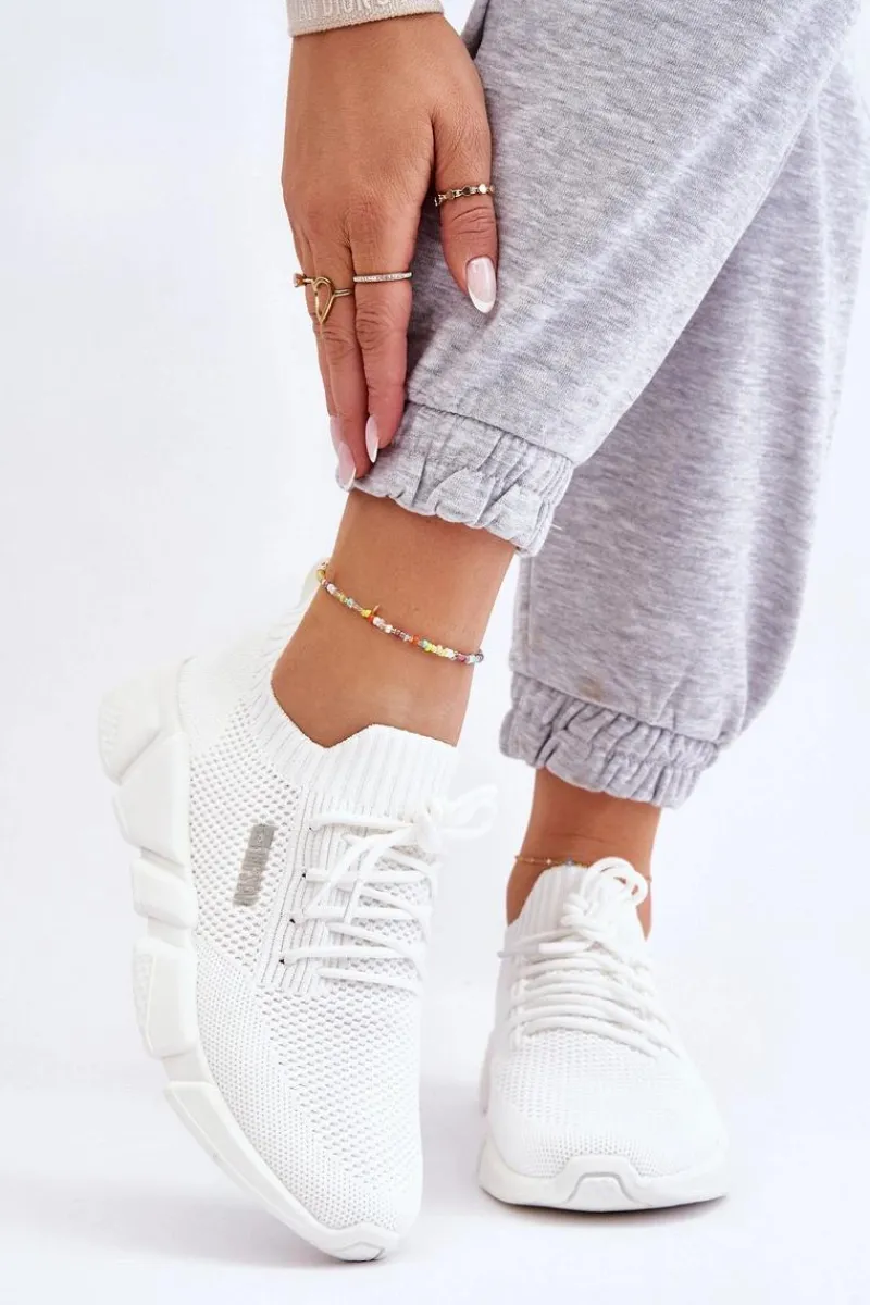 New Big Star Shoes Damskie Lekkie Sneakersy Memory Foam System Big Star JJ274268 Białe