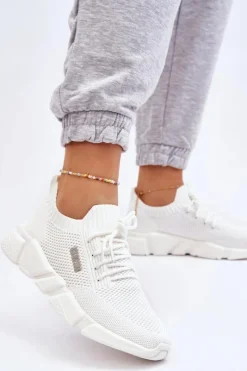 New Big Star Shoes Damskie Lekkie Sneakersy Memory Foam System Big Star JJ274268 Białe