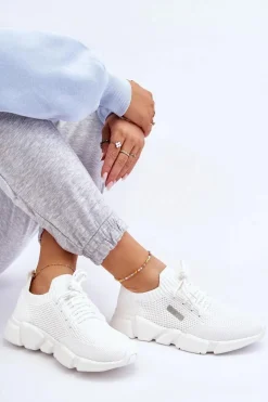 New Big Star Shoes Damskie Lekkie Sneakersy Memory Foam System Big Star JJ274268 Białe