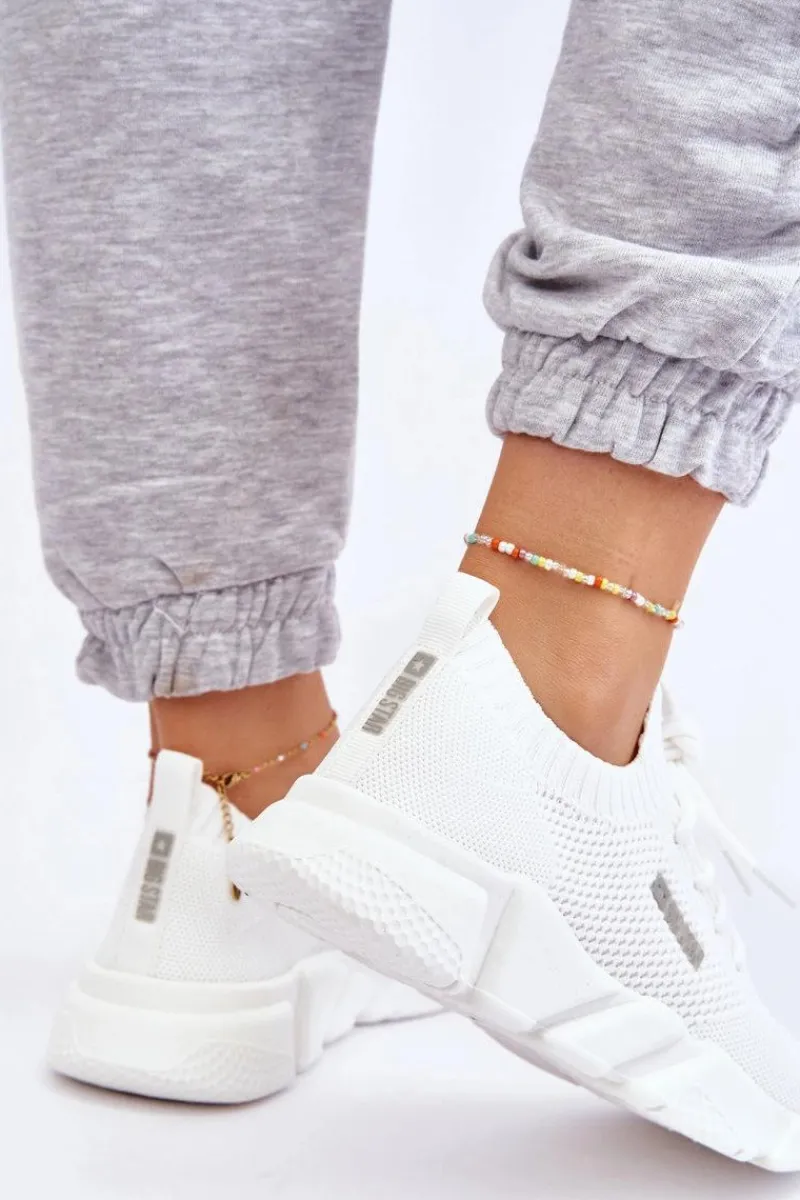 New Big Star Shoes Damskie Lekkie Sneakersy Memory Foam System Big Star JJ274268 Białe