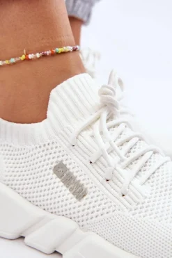 New Big Star Shoes Damskie Lekkie Sneakersy Memory Foam System Big Star JJ274268 Białe