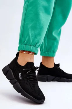 Buty Sportowe Big Star|Sneakersy Damskie>Big Star Shoes Damskie Lekkie Sneakersy Memory Foam System Big Star JJ274269 Czarne