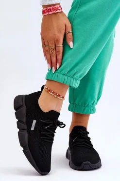 Buty Sportowe Big Star|Sneakersy Damskie></noscript>Big Star Shoes Damskie Lekkie Sneakersy Memory Foam System Big Star JJ274269 Czarne