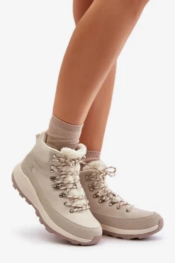 Trekkingowe Damskie|Botki Ocieplane></noscript>Lee Cooper Damskie Lekkie Trapery Na Zamek LCJ-24-03-3071 Jasnobeżowe