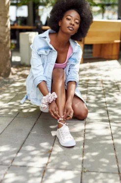 Boto Damskie Logowane Trampki Biało-Różowe Day Off