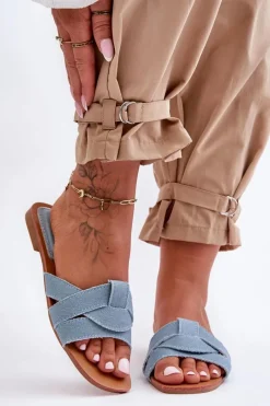 Outlet Damskie Materiałowe Klapki Jasnoe Aversa Damskie Klapki Damskie Klasyczne