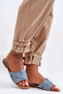 Outlet Damskie Materiałowe Klapki Jasnoe Aversa Damskie Klapki Damskie Klasyczne