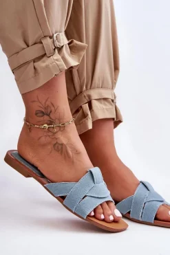 Outlet Damskie Materiałowe Klapki Jasnoe Aversa Damskie Klapki Damskie Klasyczne