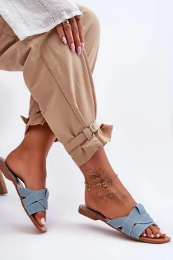 Outlet Damskie Materiałowe Klapki Jasnoe Aversa Damskie Klapki Damskie Klasyczne