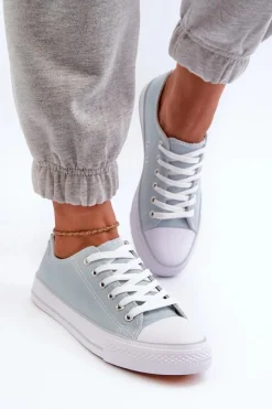 Outlet Damskie Materiałowe Klasyczne Niskie Trampki Miętowe Lennabella Damskie Trampki Damskie Niskie