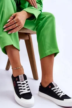 Trampki Damskie Cross Jeans|Trampki Damskie Niskie></noscript>Cross Jeans Damskie Materiałowe Tenisówki LL2R4044 Czarne Czarny