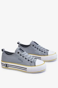 Hot Big Star Shoes Damskie Materiałowe Trampki Na Platformie Big Star LL274183 Jasnoniebieskie