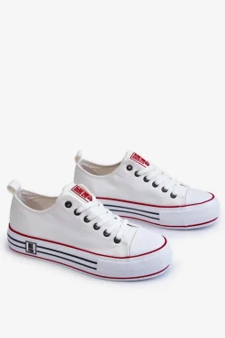 Discount Damskie Materiałowe Trampki Na Platformie Big Star LL274180 Białe Damskie Trampki Damskie Big Star|Trampki Damskie Niskie