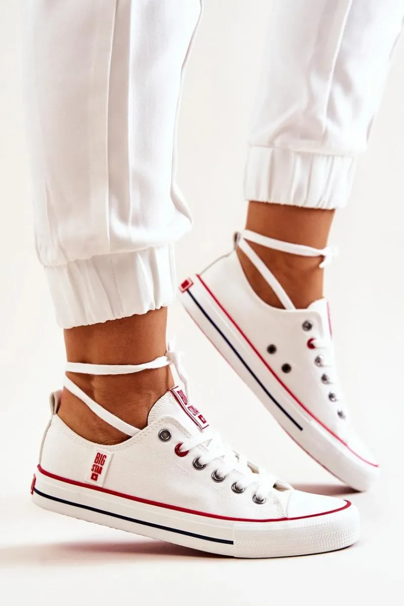 Trampki Damskie Big Star|Trampki Damskie Niskie>Big Star Shoes Damskie Materiałowe Trampki BIG STAR JJ274123 Białe Biały