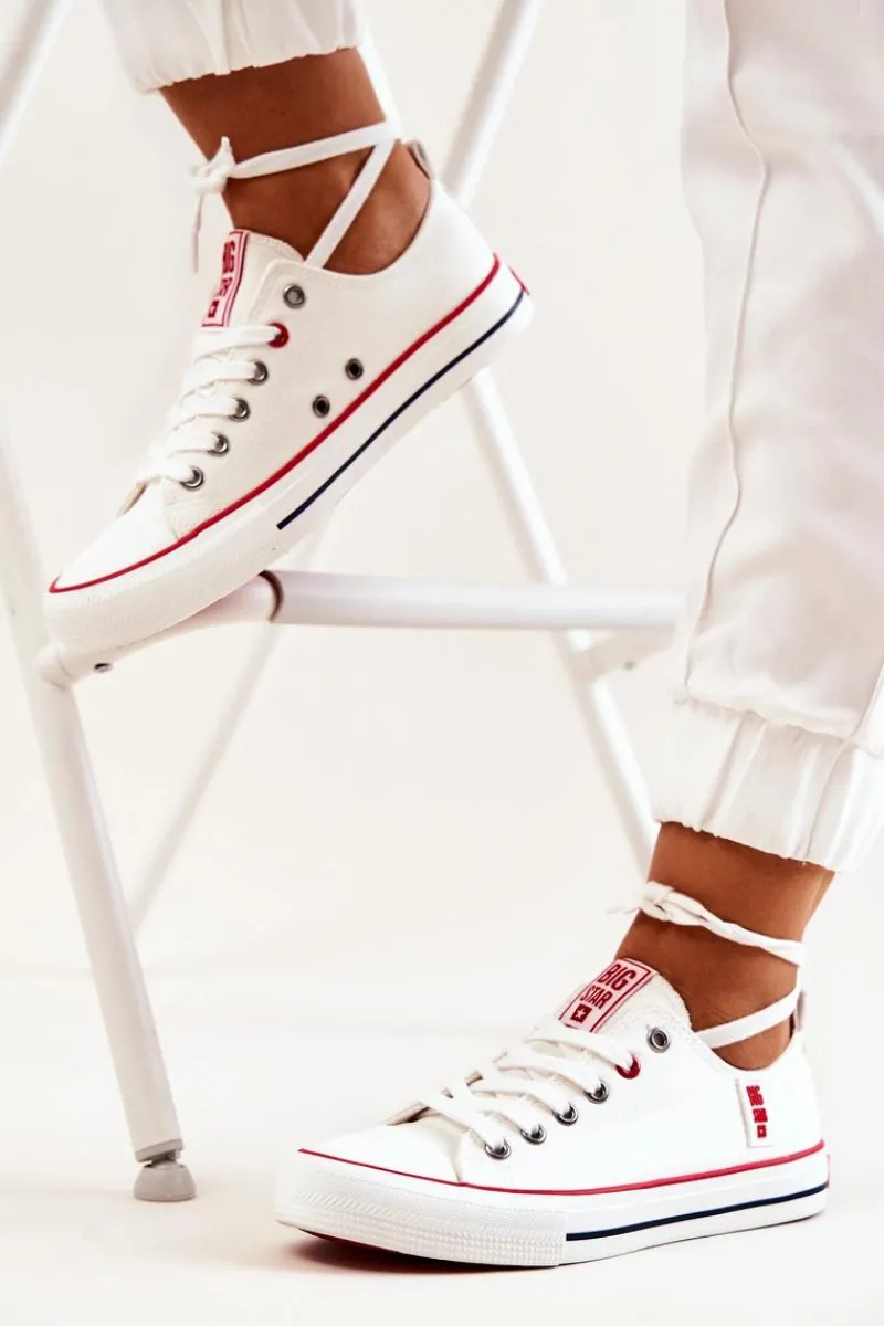 Trampki Damskie Big Star|Trampki Damskie Niskie>Big Star Shoes Damskie Materiałowe Trampki BIG STAR JJ274123 Białe Biały