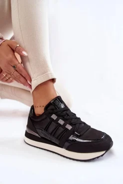 Buty Sportowe Big Star|Sneakersy Damskie>Big Star Shoes Damskie Modne Buty Sportowe Big Star KK274110 Czarne