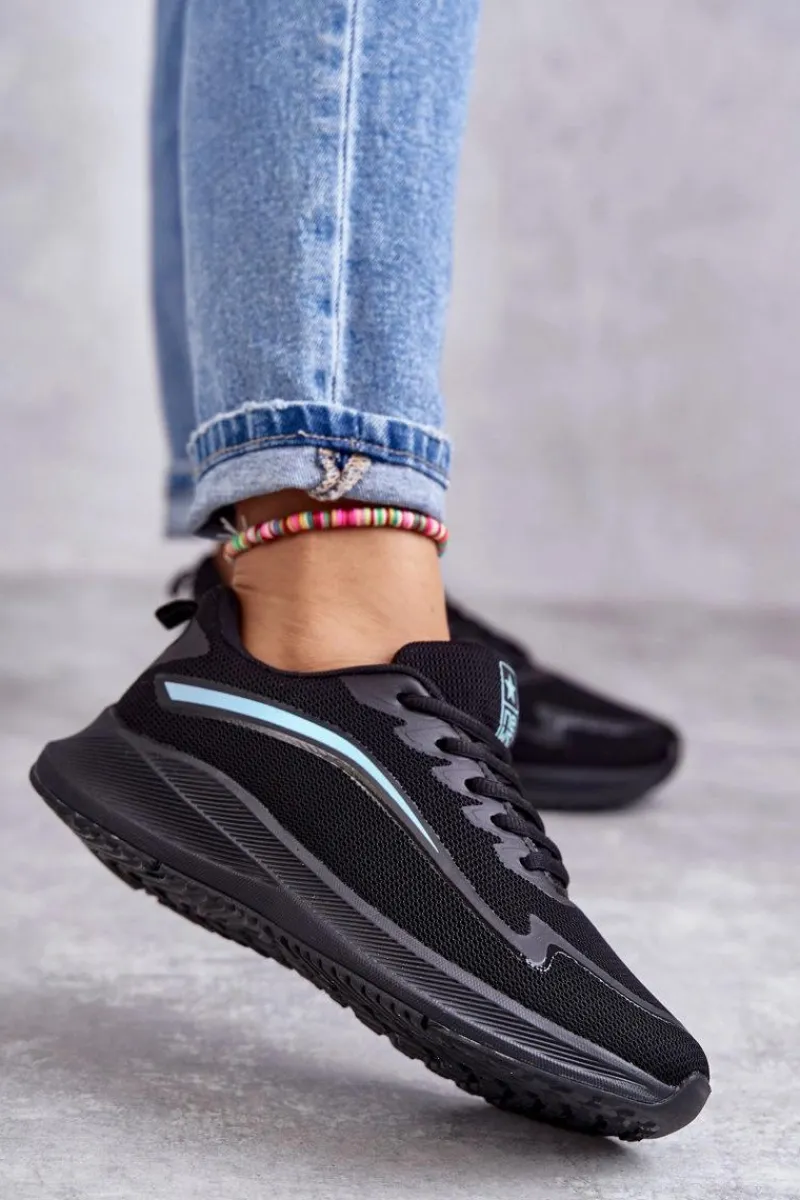 Sneakersy Damskie>Evento Damskie Modne Buty Sportowe Sneakersy Czarne Ida