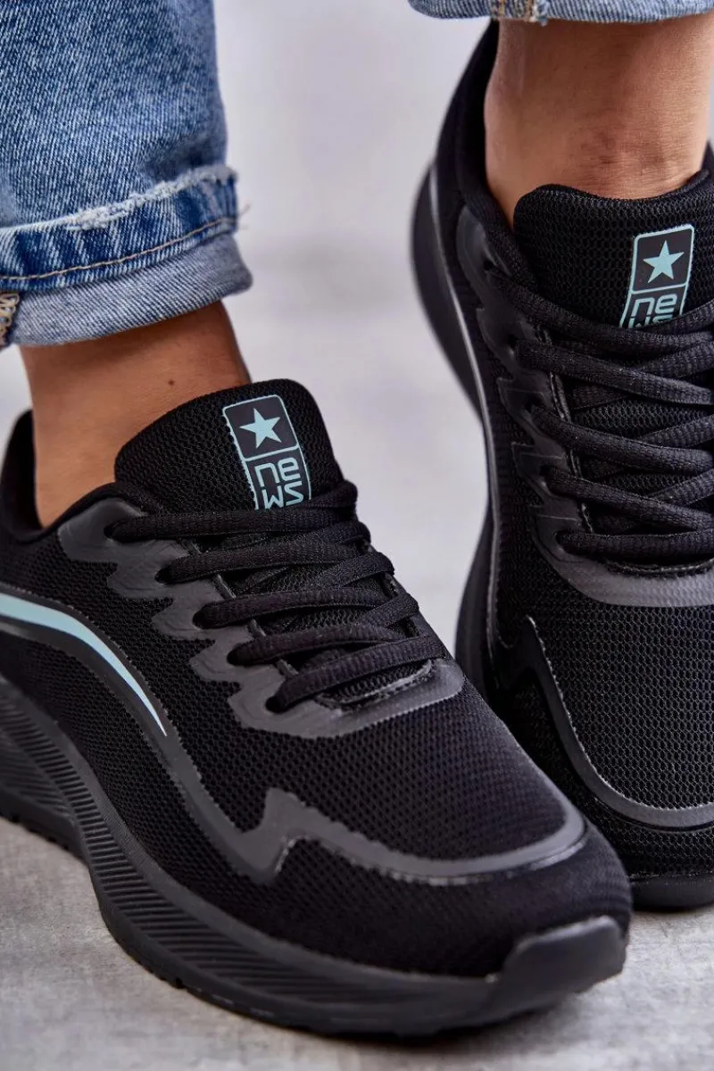 Sneakersy Damskie>Evento Damskie Modne Buty Sportowe Sneakersy Czarne Ida