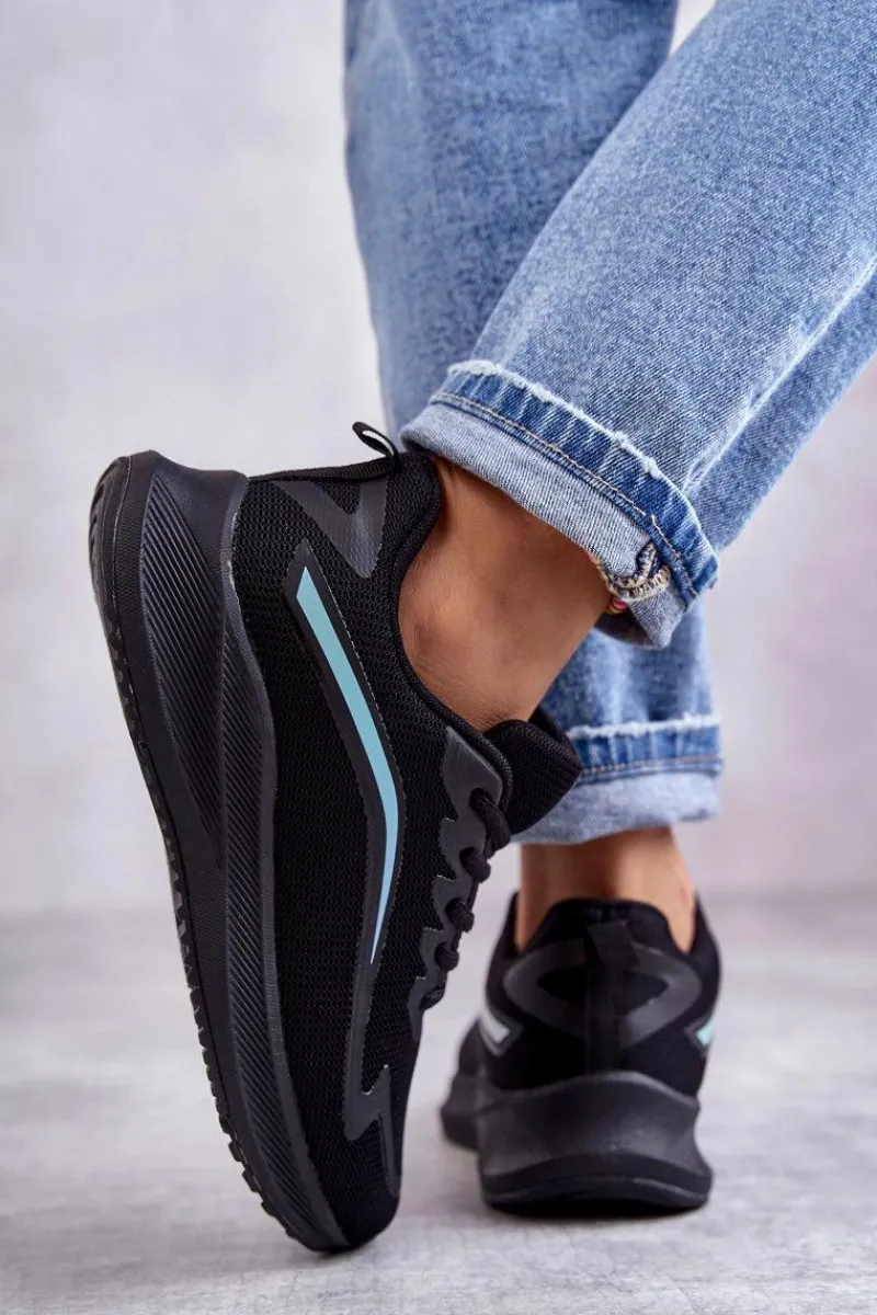 Sneakersy Damskie>Evento Damskie Modne Buty Sportowe Sneakersy Czarne Ida