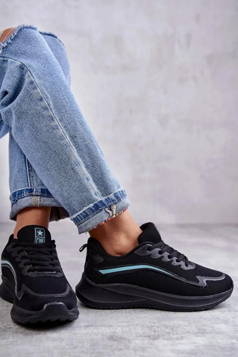 Sneakersy Damskie>Evento Damskie Modne Buty Sportowe Sneakersy Czarne Ida
