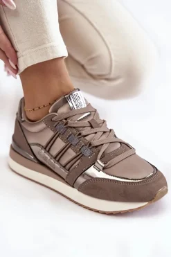 Discount Damskie Modne Buty Sportowe Big Star KK274112 Ciemnoszare Damskie Buty Sportowe Big Star|Sneakersy Damskie