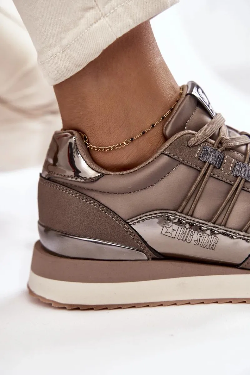 Discount Damskie Modne Buty Sportowe Big Star KK274112 Ciemnoszare Damskie Buty Sportowe Big Star|Sneakersy Damskie