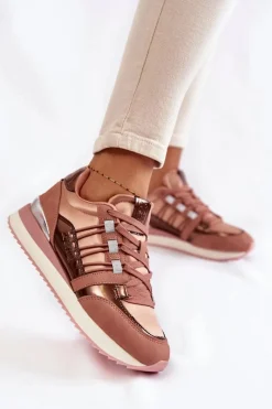 Best Damskie Modne Buty Sportowe Big Star KK274111 Różowe Damskie Buty Sportowe Big Star|Sneakersy Damskie