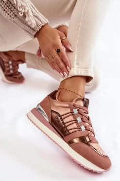 Best Damskie Modne Buty Sportowe Big Star KK274111 Różowe Damskie Buty Sportowe Big Star|Sneakersy Damskie