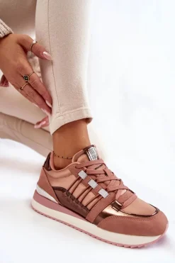 Best Damskie Modne Buty Sportowe Big Star KK274111 Różowe Damskie Buty Sportowe Big Star|Sneakersy Damskie