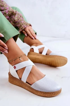 Clearance Big Star Shoes Damskie Modne Espadryle Big Star JJ276036 Białe