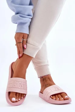 Hot Damskie Modne Klapki Big Star LL274A157 Jasnoróżowe Damskie Klapki Damskie Big Star|Klapki Damskie Klasyczne