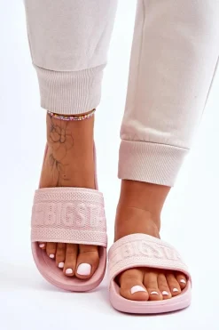 Hot Damskie Modne Klapki Big Star LL274A157 Jasnoróżowe Damskie Klapki Damskie Big Star|Klapki Damskie Klasyczne