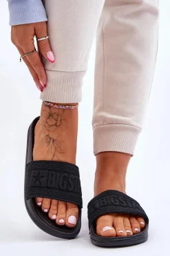 Discount Damskie Modne Klapki Big Star LL274A158 Czarne Damskie Klapki Damskie Big Star|Klapki Damskie Klasyczne