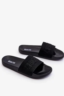 Discount Damskie Modne Klapki Big Star LL274A158 Czarne Damskie Klapki Damskie Big Star|Klapki Damskie Klasyczne