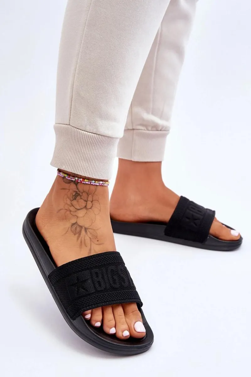 Discount Damskie Modne Klapki Big Star LL274A158 Czarne Damskie Klapki Damskie Big Star|Klapki Damskie Klasyczne