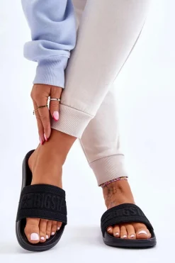 Discount Damskie Modne Klapki Big Star LL274A158 Czarne Damskie Klapki Damskie Big Star|Klapki Damskie Klasyczne