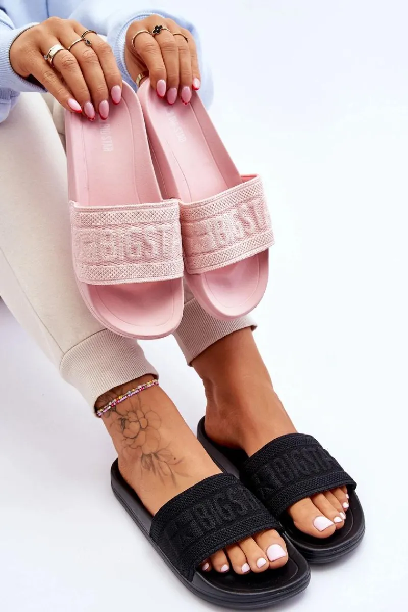 Discount Damskie Modne Klapki Big Star LL274A158 Czarne Damskie Klapki Damskie Big Star|Klapki Damskie Klasyczne