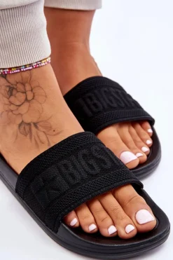 Discount Damskie Modne Klapki Big Star LL274A158 Czarne Damskie Klapki Damskie Big Star|Klapki Damskie Klasyczne