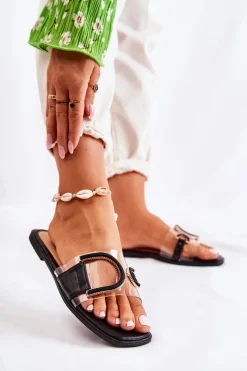 Discount Damskie Modne Klapki Czarne Marsala Damskie Klapki Damskie Klasyczne