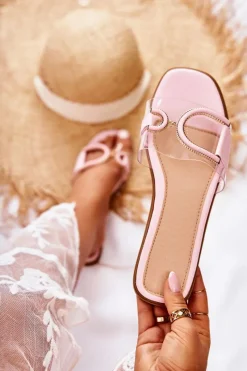 Hot Boto Damskie Modne Klapki Różowe Marsala